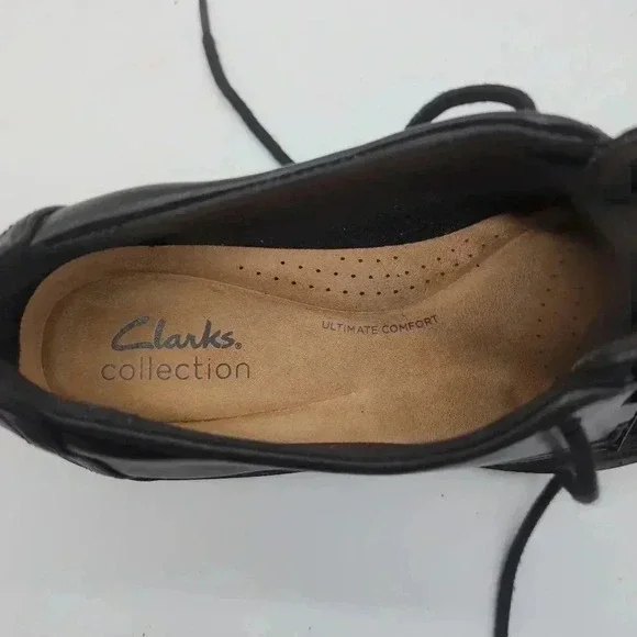 Clarks Women's Calla Ruby Lace-Up Flats Black gray sz 7.5 - Picture 7 of 9